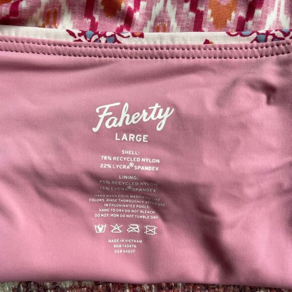 Women’s Faherty Gracie Large Pink and White Patterned One Piece Swimsuit - Picture 9 of 10